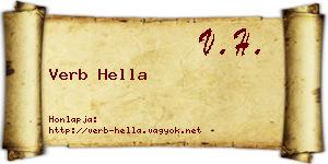 Verb Hella névjegykártya